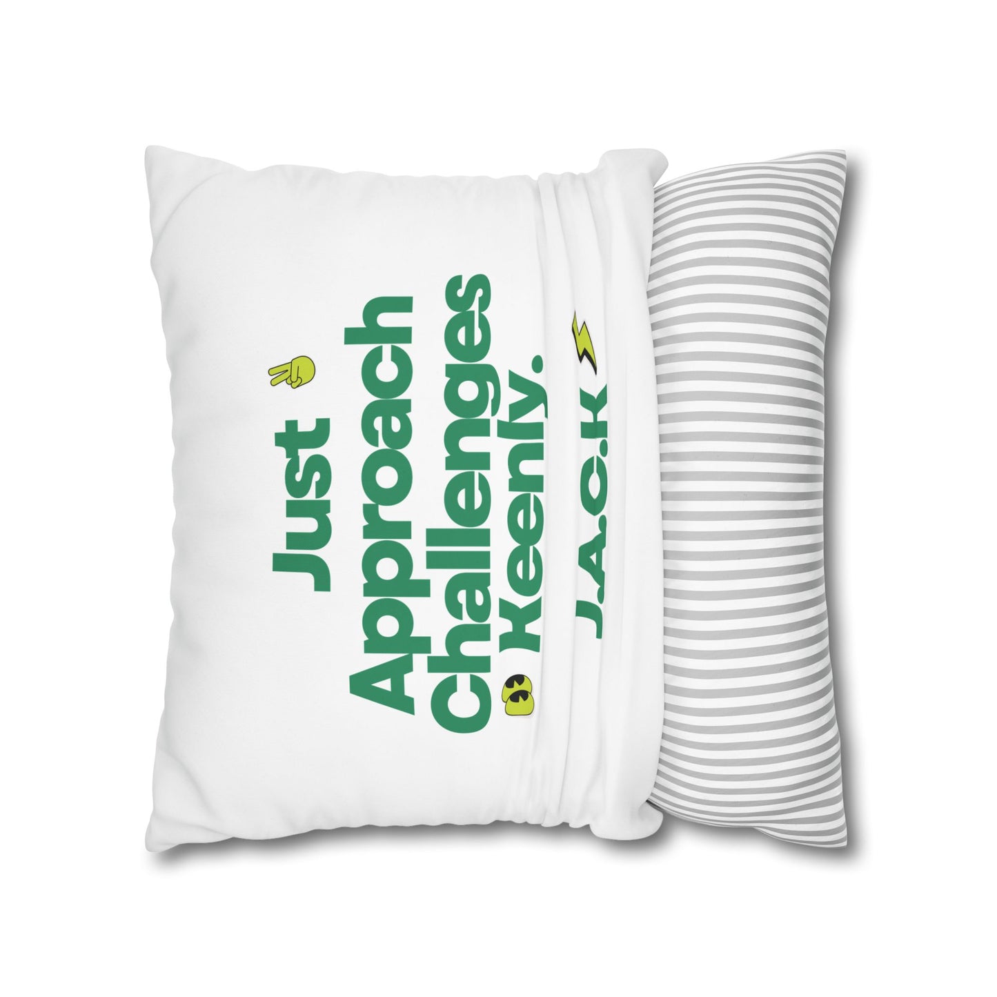 Personalized Initial Quote Simple Note — Custom Sayings on Square Poly Canvas Pillowcase