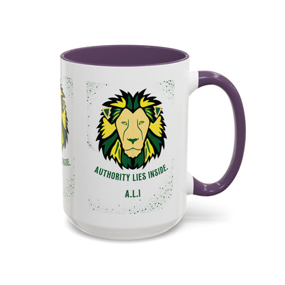Personalized Initial Lion Accent Coffee Mug