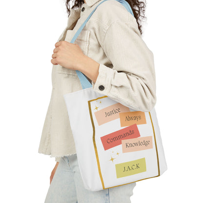 Personalized Initial Quote Inspirational Canvas Tote Custom Name