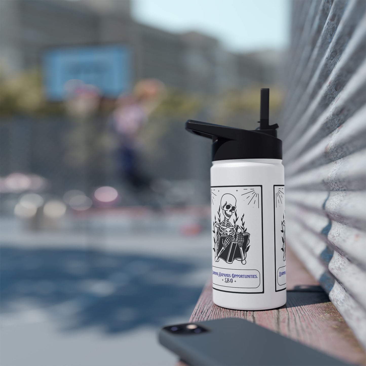 Personalized Initial Quote Skeleton Stainless Steel Water Bottle