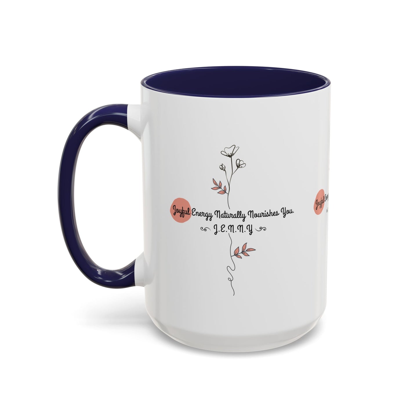 Personalized Initial Floral Minimalist Accent Coffee Mug