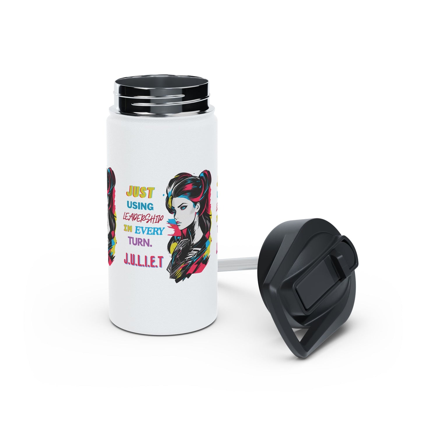 Personalized Initial Quote Vintage Girl Stainless Steel Water Bottle