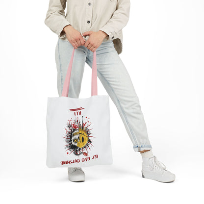 Personalized Initial Quote Split Smile Skull Canvas Tote Custom Name