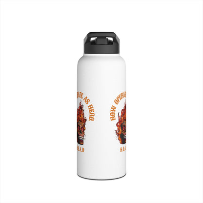 Personalized Initial Quote Fire Skull Stainless Steel Water Bottle