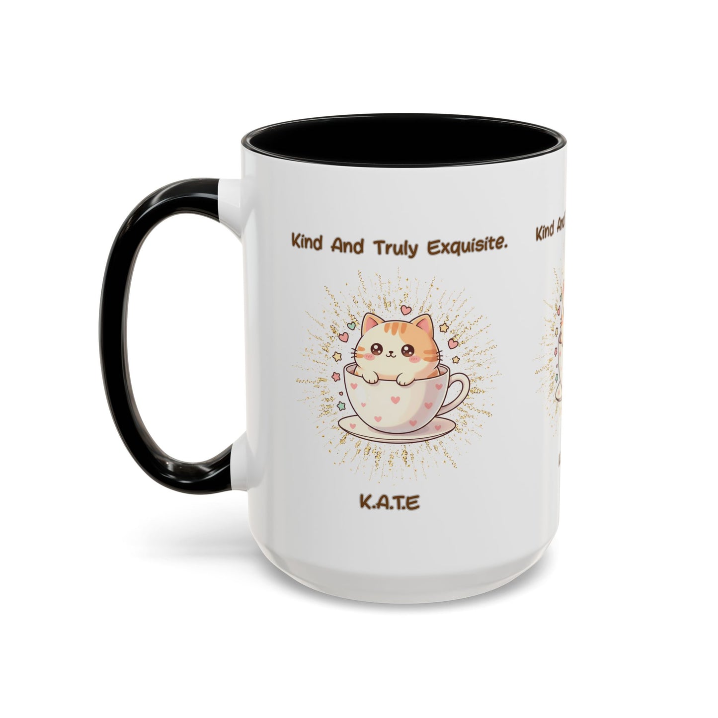 Personalized Initial Exquisite Cat Accent Coffee Mug
