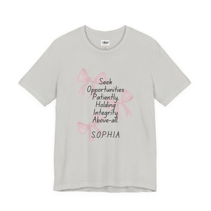 Personalized Pink Bow Graphic Tee