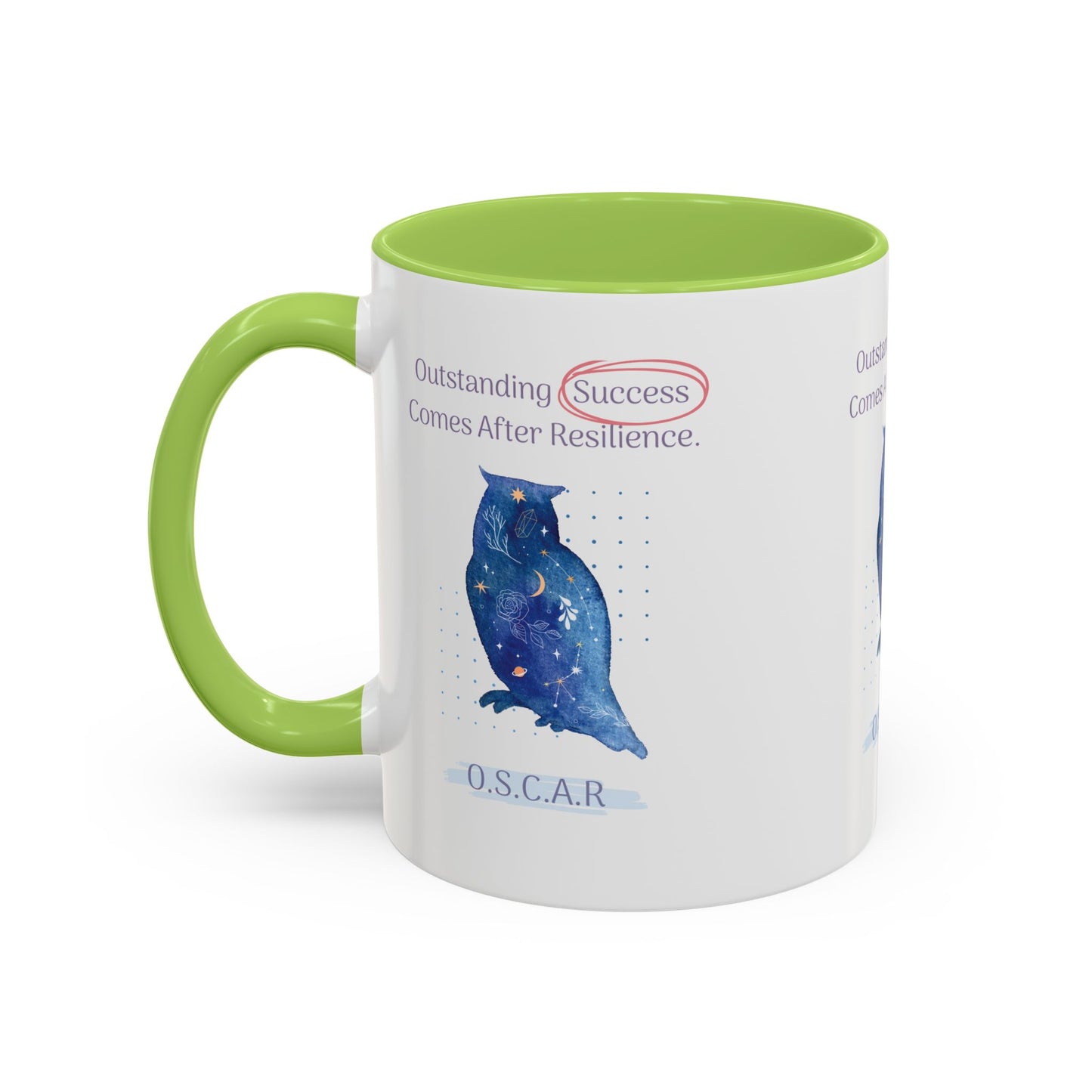 Personalized Initial Galaxy Owl Accent Coffee Mug