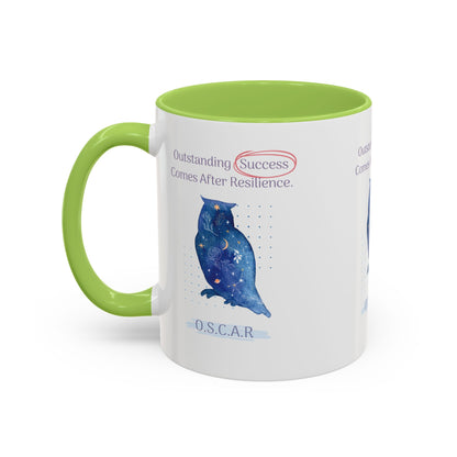 Personalized Initial Galaxy Owl Accent Coffee Mug