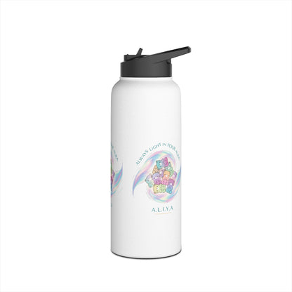 Personalized Initial Pastel Bear Stainless Steel Water Bottle