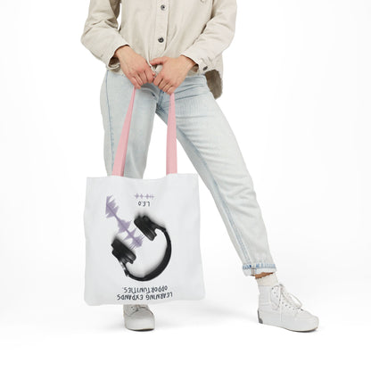 Personalized Initial Quote Headphones Canvas Tote Custom Name