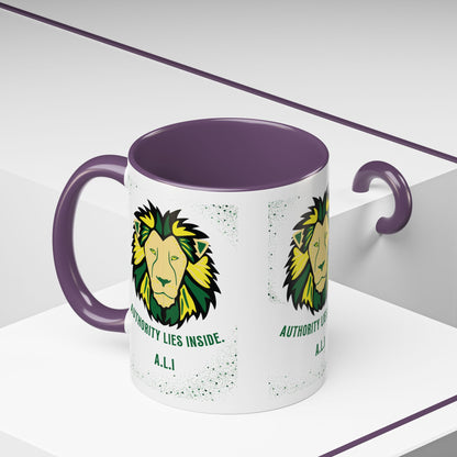 Personalized Initial Lion Accent Coffee Mug