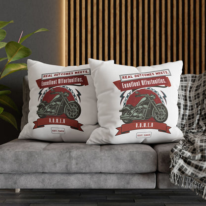 Personalized Initial Quote Motorcycle — Custom Sayings on Square Poly Canvas Pillowcase