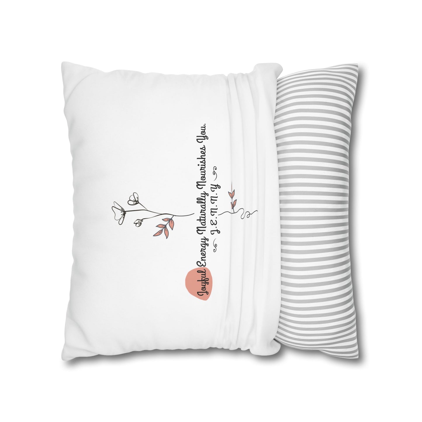 Personalized Initial Floral Minimalist — Custom Sayings on Square Poly Canvas Pillowcase
