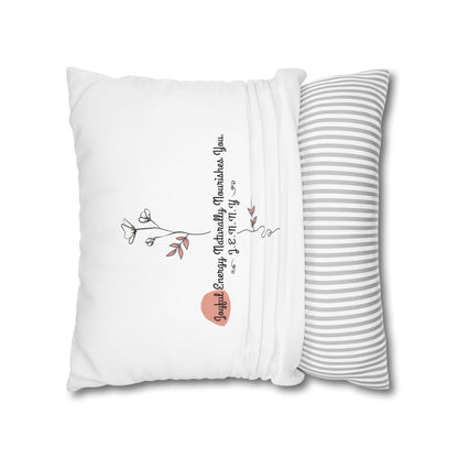 Personalized Initial Floral Minimalist — Custom Sayings on Square Poly Canvas Pillowcase
