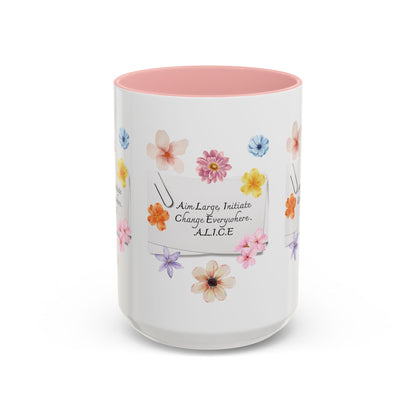 Personalized Floral Clip Note Accent Coffee Mug