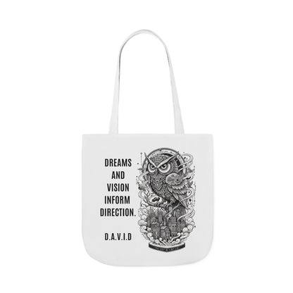 Personalized Initial Quote Owl Vision Canvas Tote Custom Name