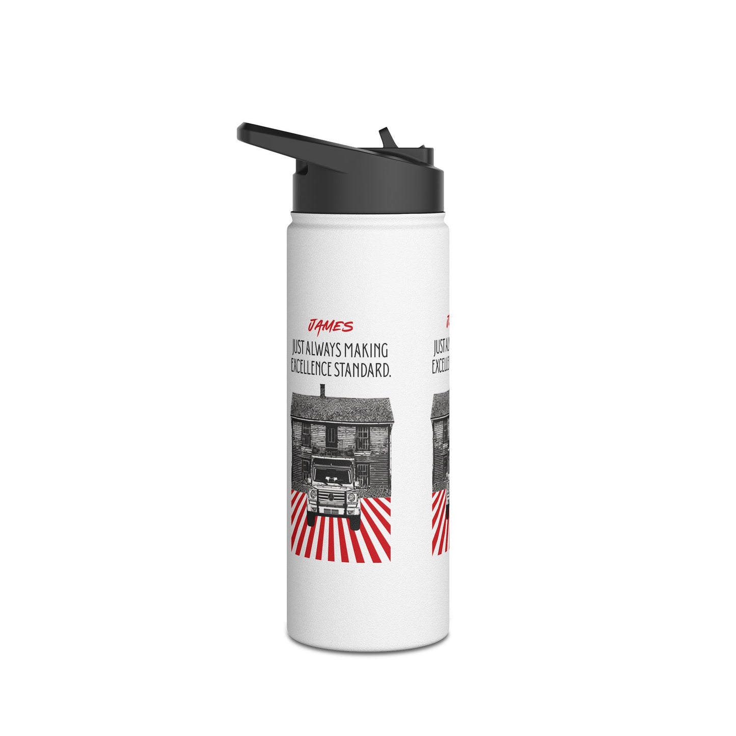 Personalized Initial Quote Vintage Car Stainless Steel Water Bottle