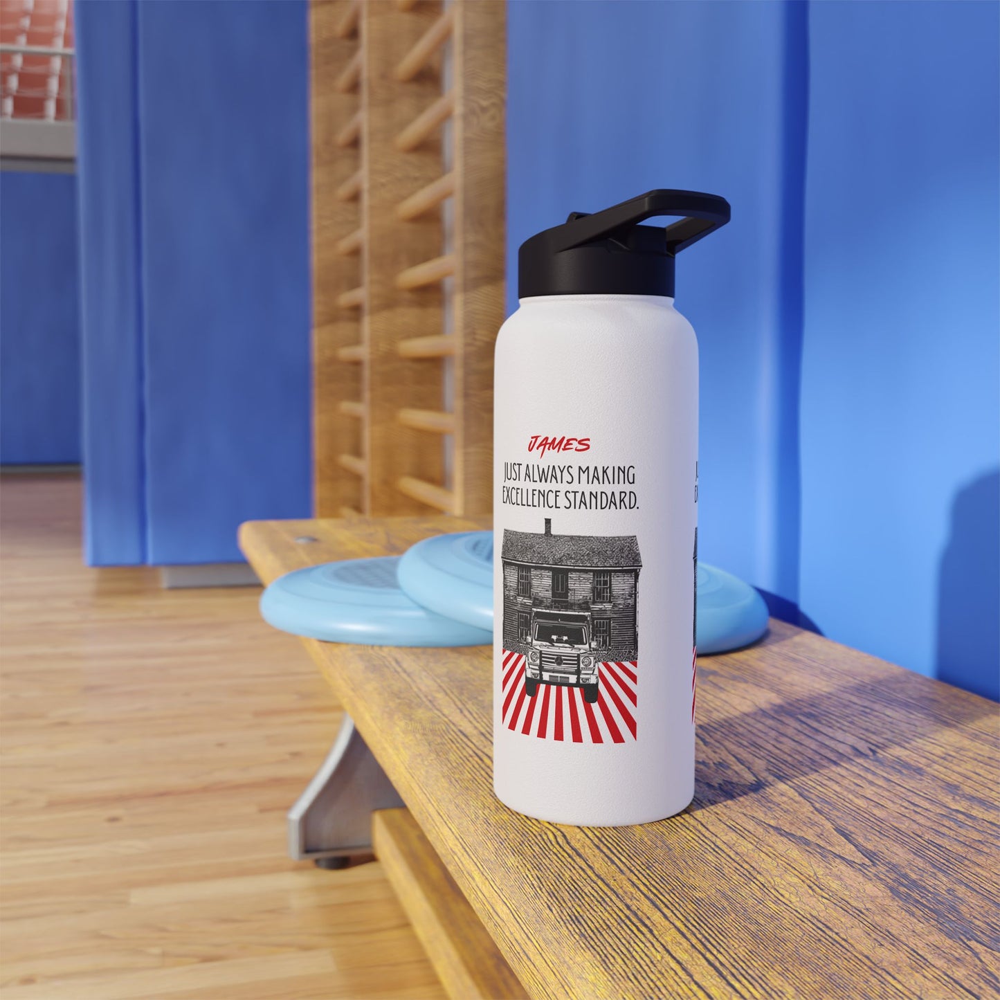 Personalized Initial Quote Vintage Car Stainless Steel Water Bottle