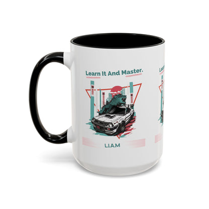 Personalized Retro Racing Accent Coffee Mug