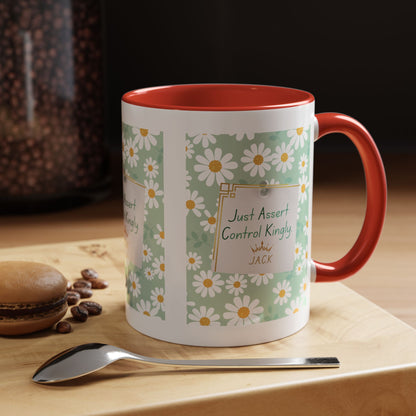 Personalized Floral Message Accent Coffee Mug