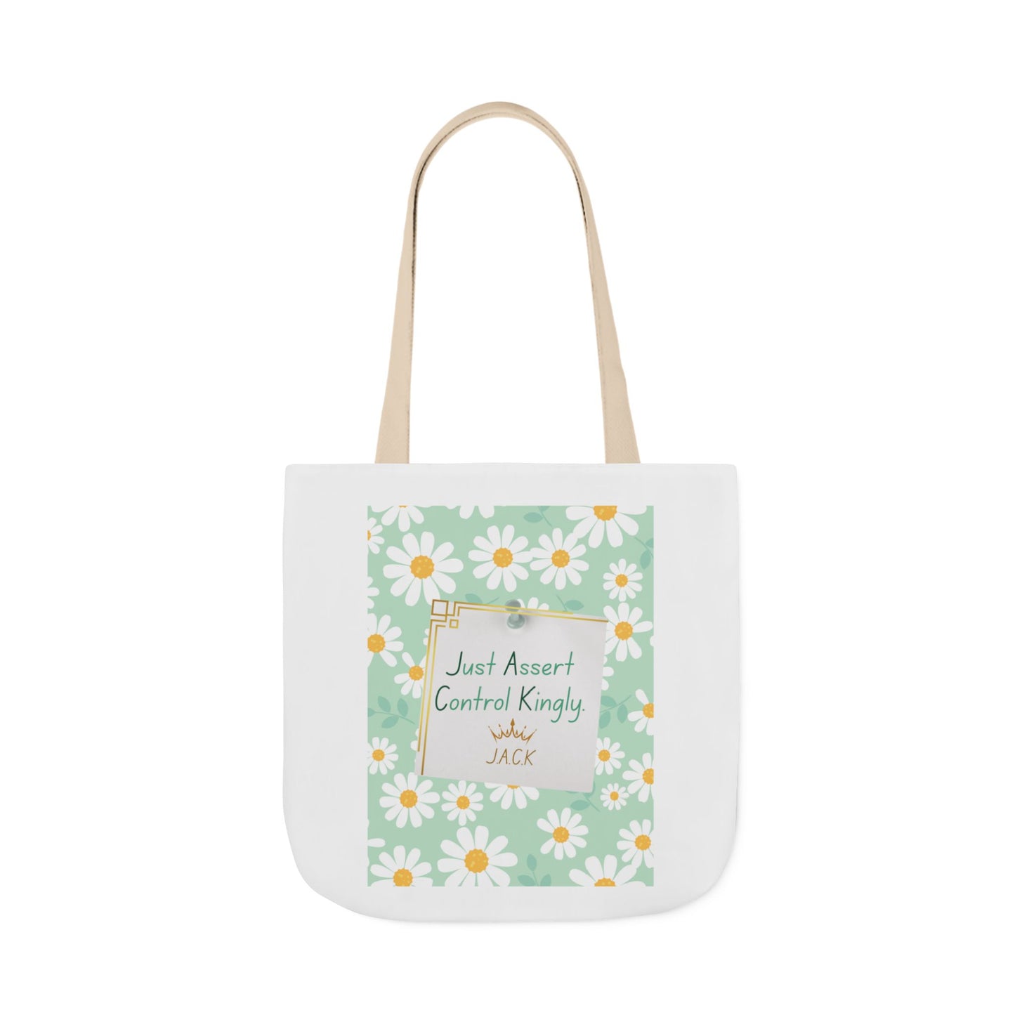 Personalized Initial Quote Floral Inspirational Canvas Tote Custom Name