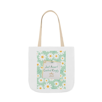 Personalized Initial Quote Floral Inspirational Canvas Tote Custom Name
