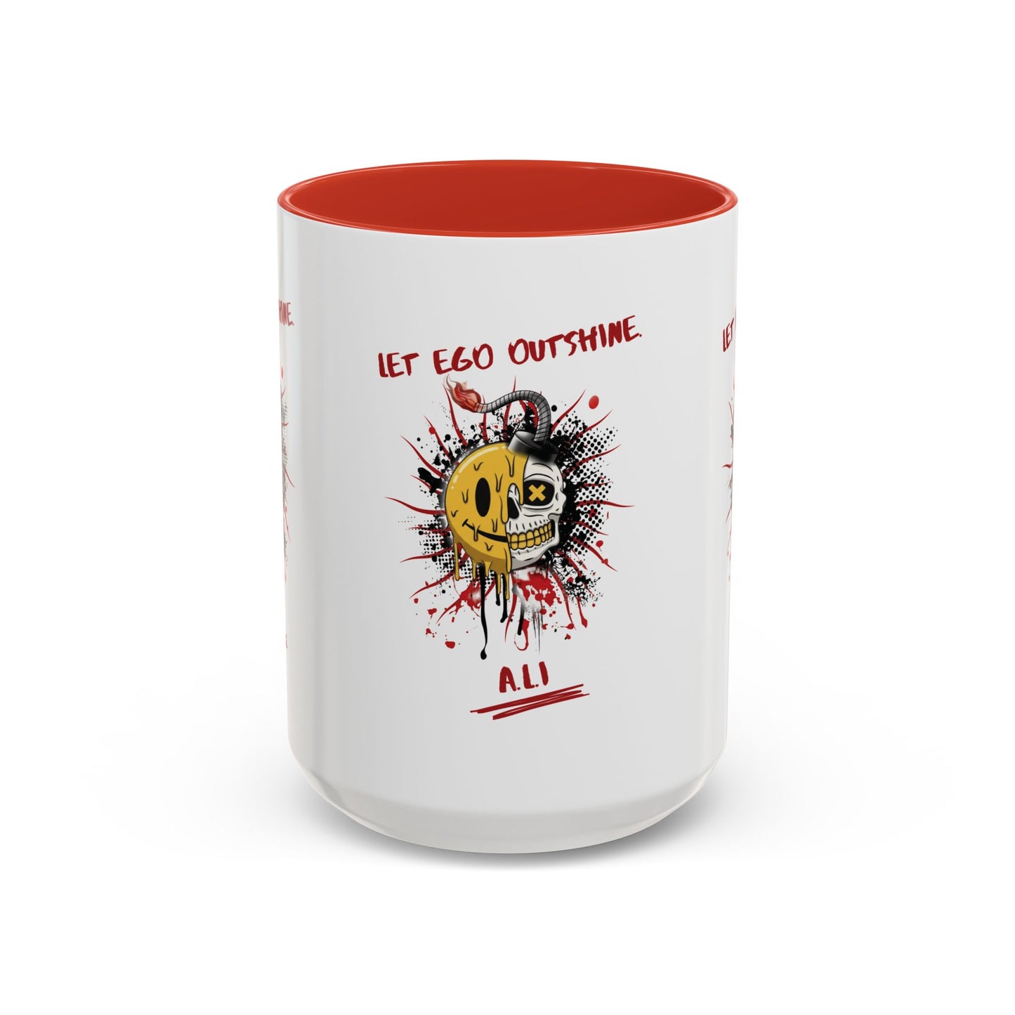 Personalized Split Smile Skull Accent Coffee Mug