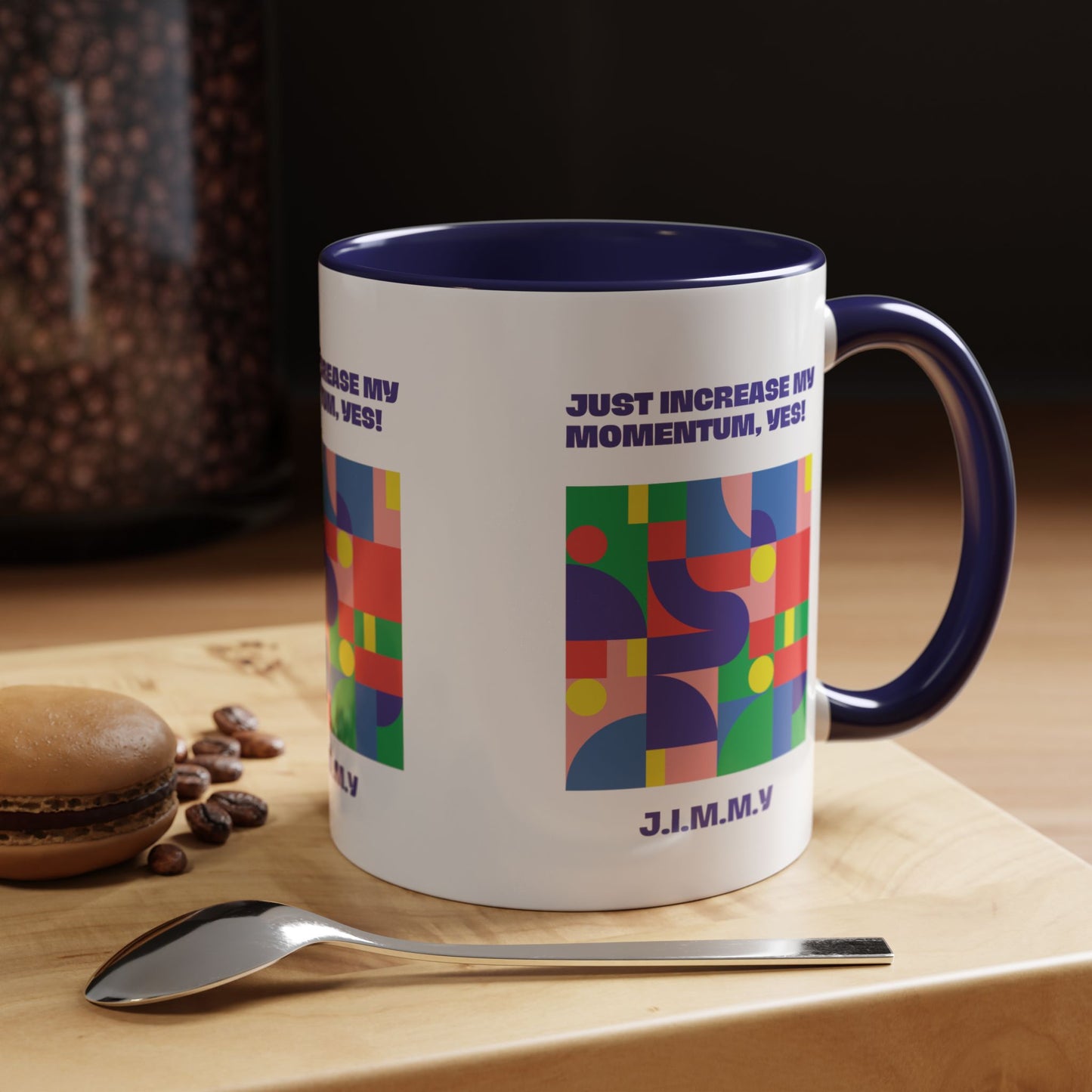 Personalized Initial Colorful Momentum Accent Coffee Mug
