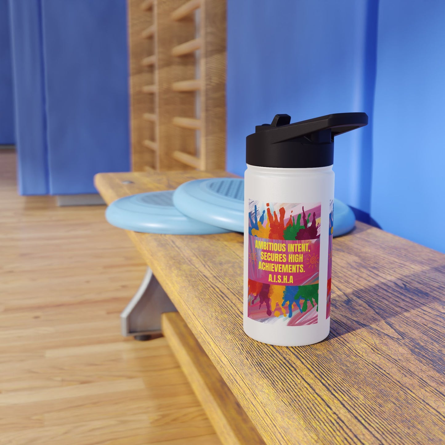 Personalized Initial Quote Colorful Paint Stainless Steel Water Bottle