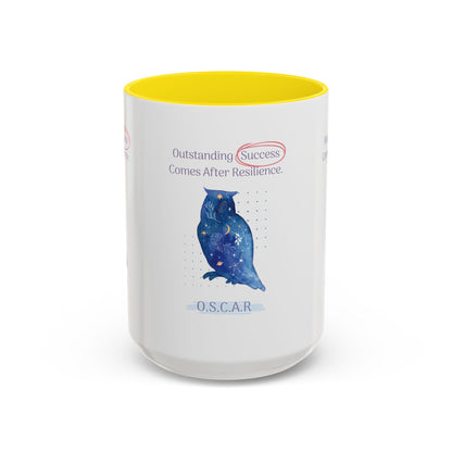 Personalized Initial Galaxy Owl Accent Coffee Mug