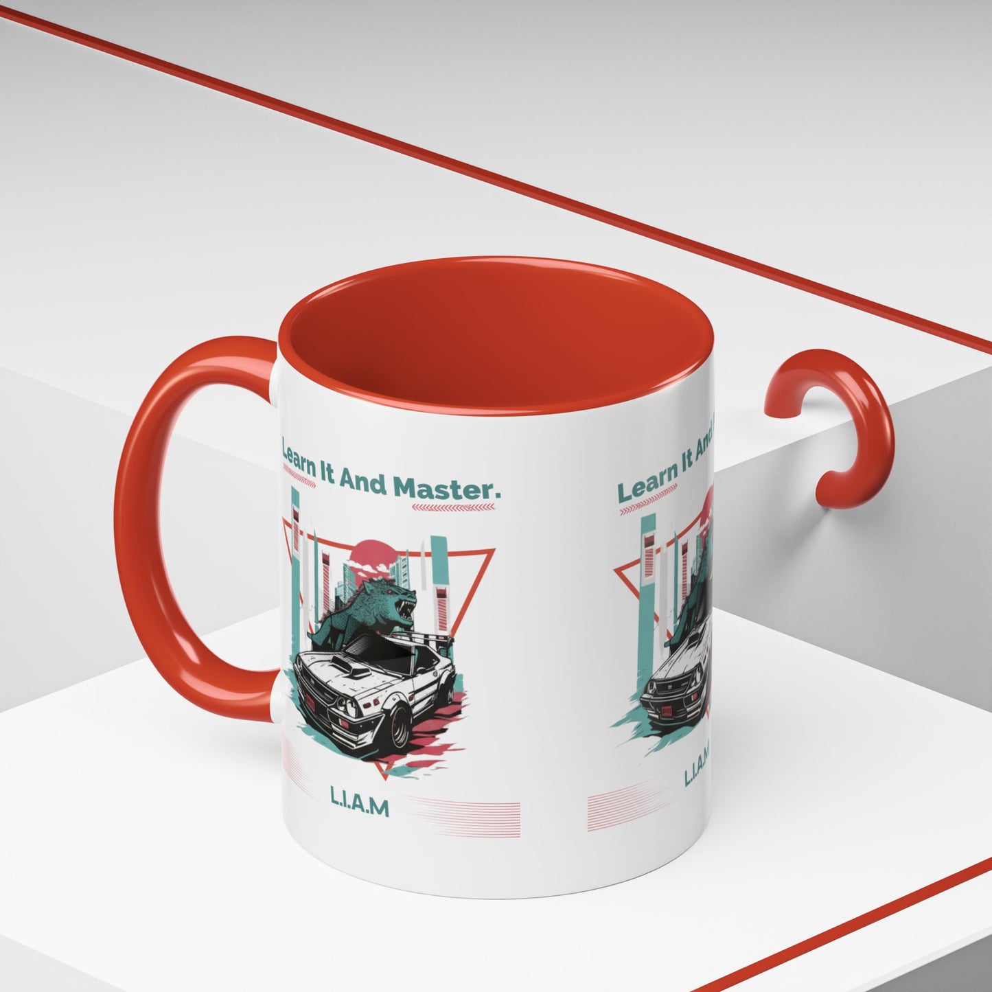 Personalized Retro Racing Accent Coffee Mug