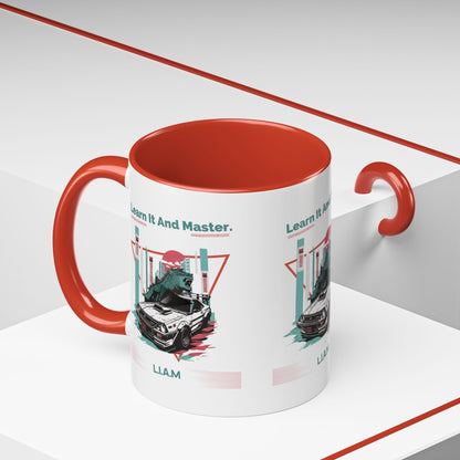 Personalized Retro Racing Accent Coffee Mug