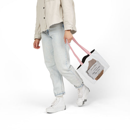 Personalized Initial Quote Torn Paper Canvas Tote Custom Name