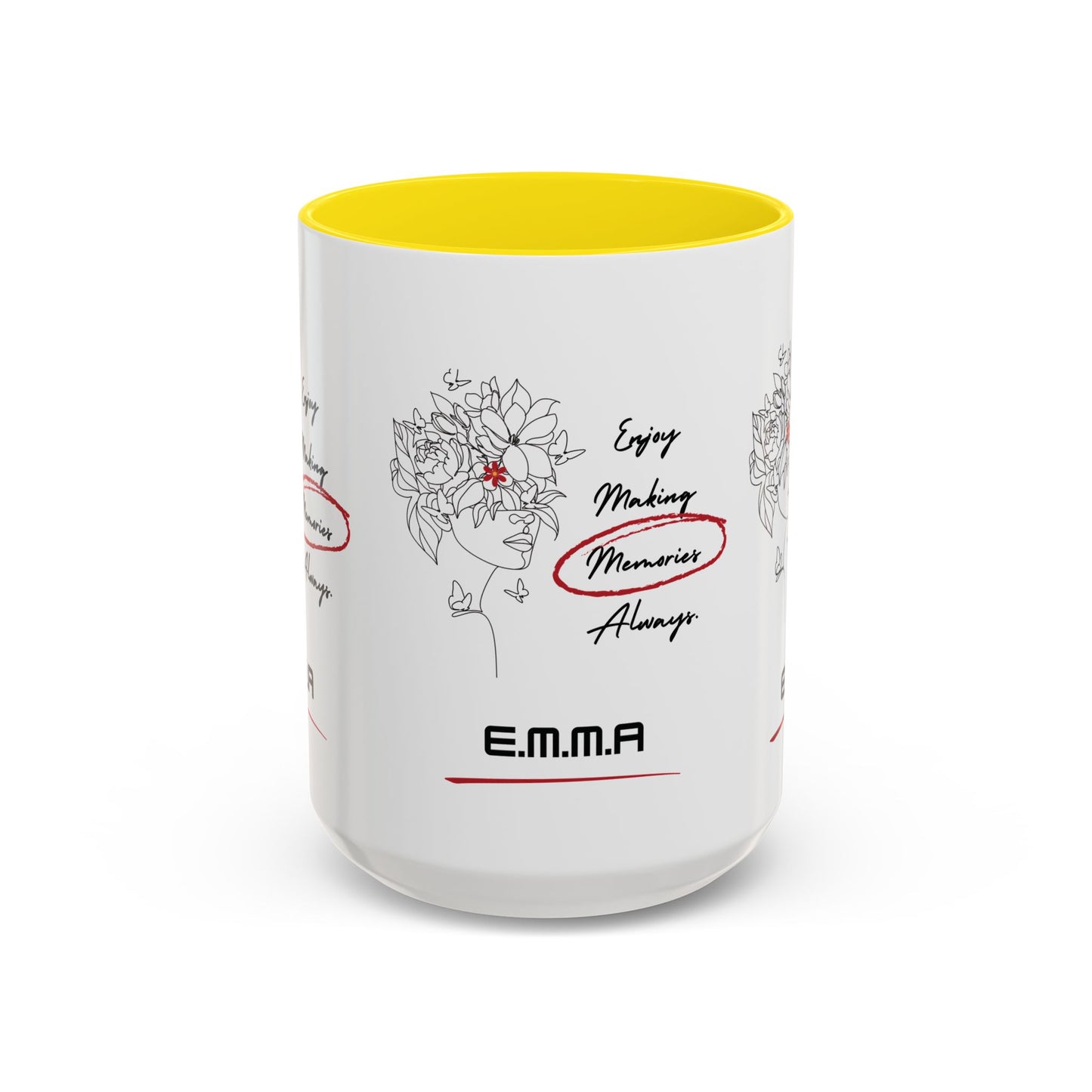 Personalized Initial Floral Girl Accent Coffee Mug