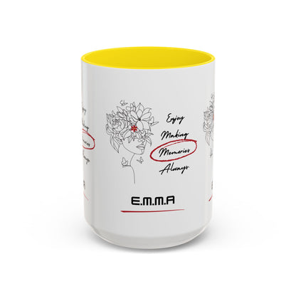 Personalized Initial Floral Girl Accent Coffee Mug