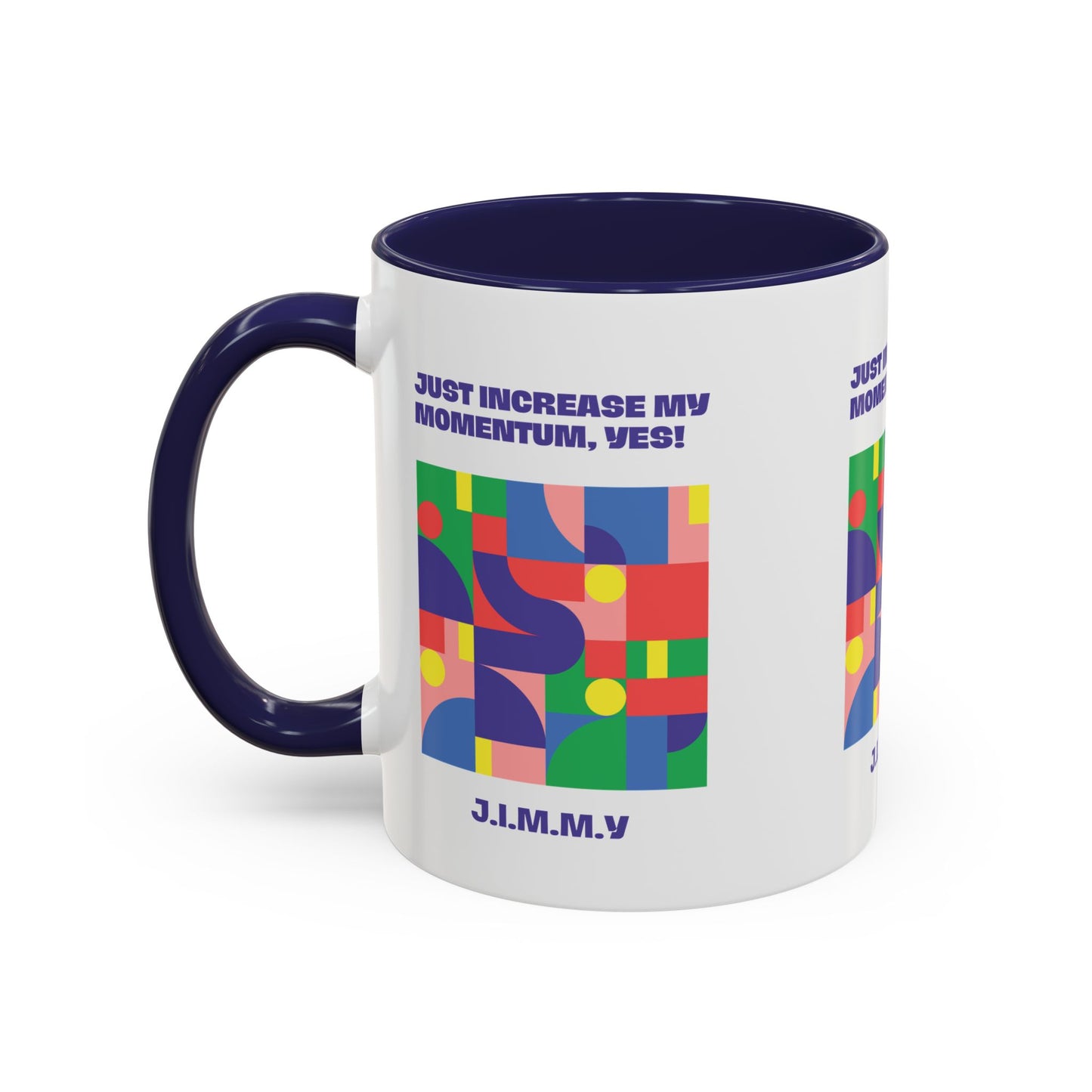 Personalized Initial Colorful Momentum Accent Coffee Mug