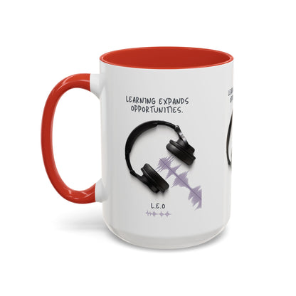 Personalized Initial Headphones Accent Coffee Mug