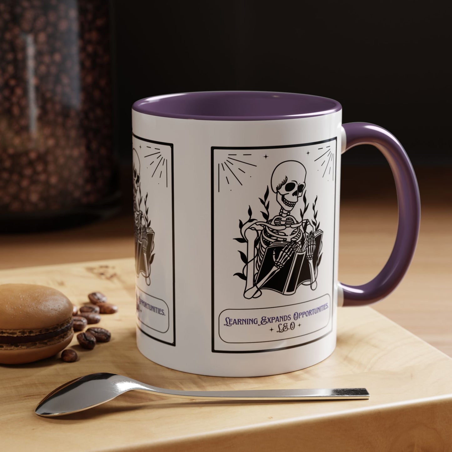 Personalized Initial Skeleton Accent Coffee Mug