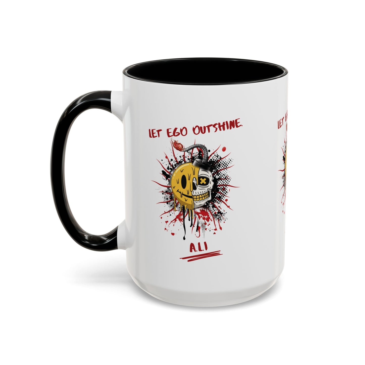 Personalized Split Smile Skull Accent Coffee Mug