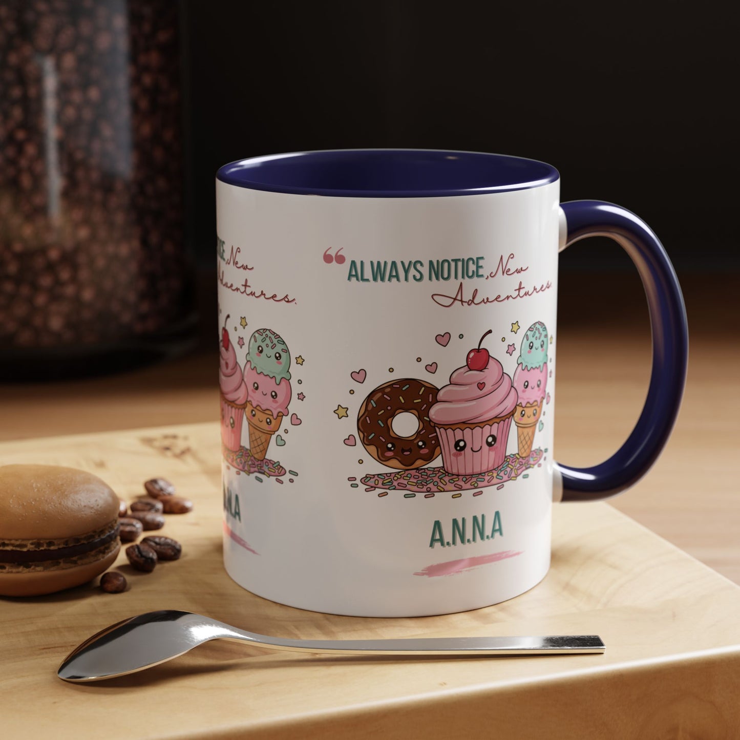 Personalized Initial Sweet Treat Accent Coffee Mug