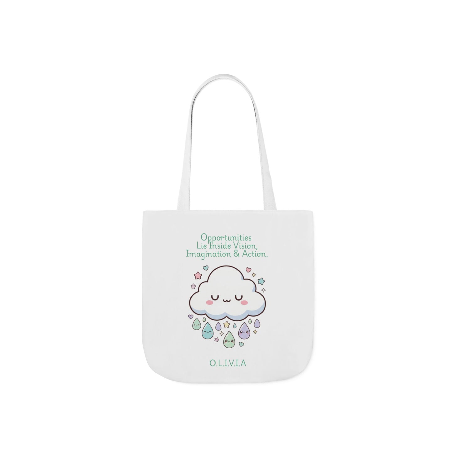 Personalized Initial Quote Cloud Dripping Canvas Tote Custom Name