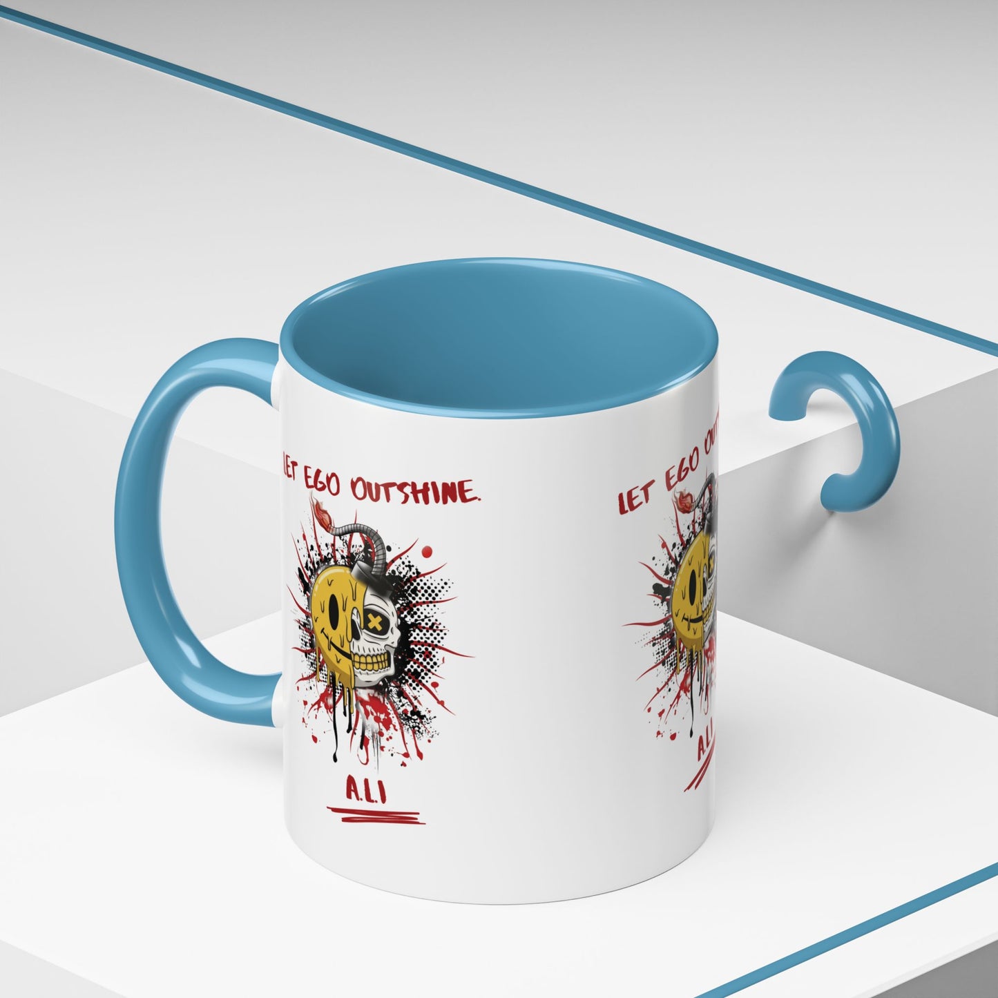 Personalized Split Smile Skull Accent Coffee Mug