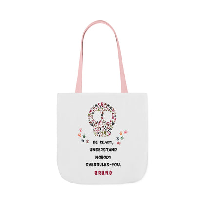 Personalized Initial Quote Floral Skull Canvas Tote Custom Name