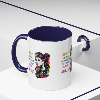 Personalized Vintage Girl Accent Coffee Mug