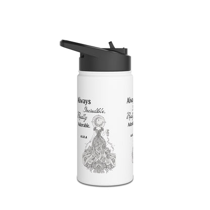 Personalized Initial Quote Girl Light Stainless Steel Water Bottle