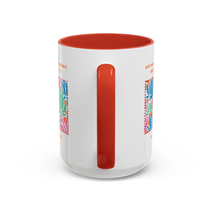 Personalized Initial Floral Momentum Accent Coffee Mug