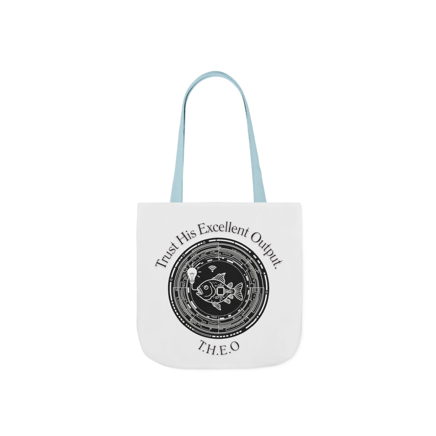 Personalized Initial Quote Circle Fish Canvas Tote Custom Name