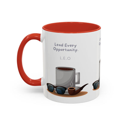 Personalized Initial Coffee and Sunglasses Accent Coffee Mug