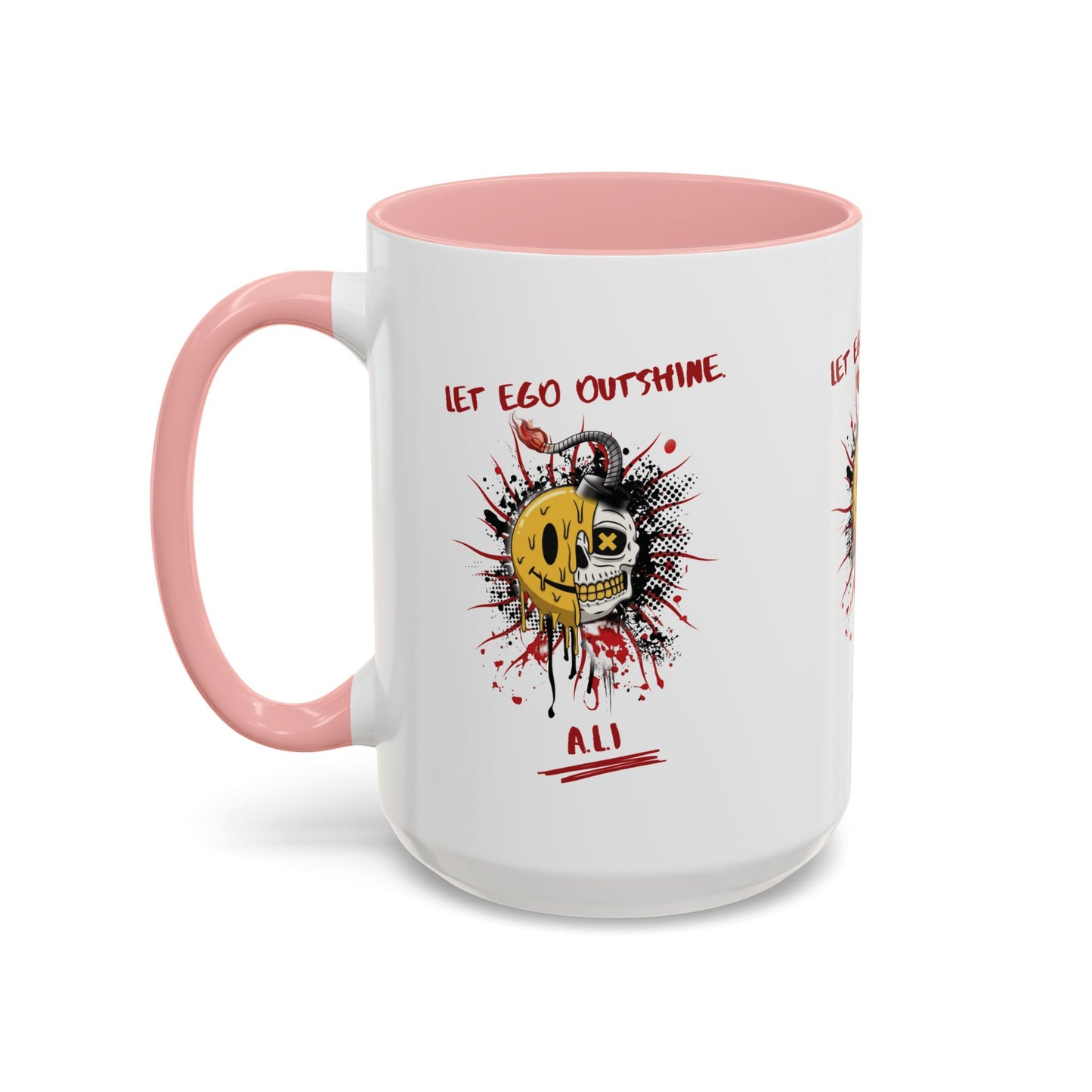 Personalized Split Smile Skull Accent Coffee Mug
