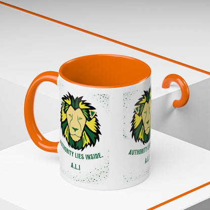 Personalized Initial Lion Accent Coffee Mug